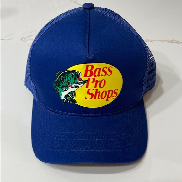 Bass Pro Shops Blue and Yellow Fish Trucker Hat - Picture 1 of 6